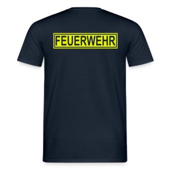 FEUERWEHR mit Rahmen - Freiwillige Feuerwehr FW02 - Männer T-Shirt - Navy - Hinten - AI Model Male 178 light (178cm)