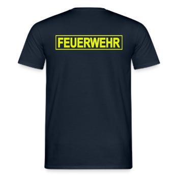 FEUERWEHR mit Rahmen - Freiwillige Feuerwehr FW01 - Männer T-Shirt - Navy - Hinten - AI Model Male 178 light (178cm)