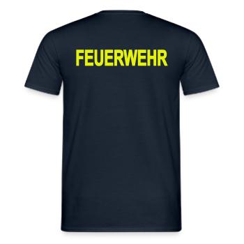 FEUERWEHR ohne Rahmen - Freiwillige Feuerwehr FW01 - Männer T-Shirt - Navy - Hinten - AI Model Male 178 light (178cm)