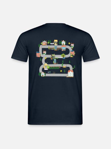 Spielmatte Auto Kinder Spielteppich auf Rückseite - Mænd T-shirt - marineblå