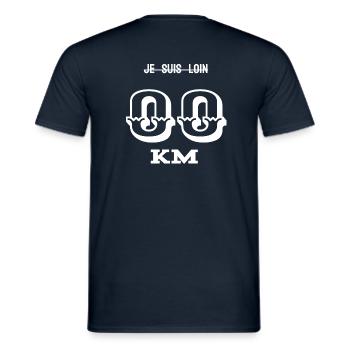 je suis loin - T-shirt homme - marine - Dos - AI Model Male 178 light (178cm)