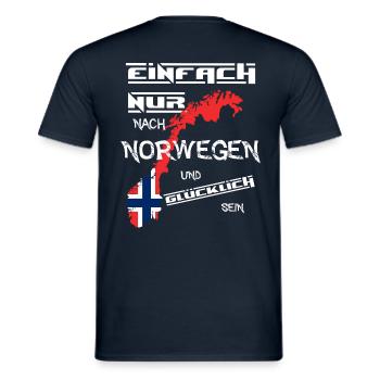 Einfach nur nach Norwegen - Männer T-Shirt - Navy - Hinten - AI Model Male 178 light (178cm)