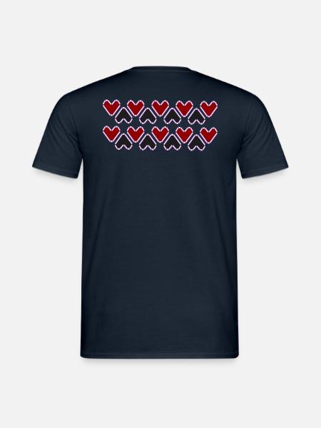 Herzmuster (Rot und Schwarz) - Männer T-Shirt - Navy