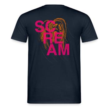 Halloween Scream - Men's T-Shirt - navy - Back - AI Model Male 178 light (178cm)