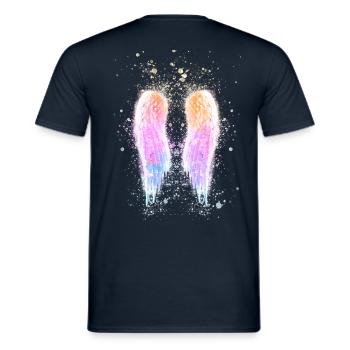 angelwings,flügel,aquarell,engelsflügel,pastell - Männer T-Shirt - Navy - Hinten - AI Model Male 178 light (178cm)