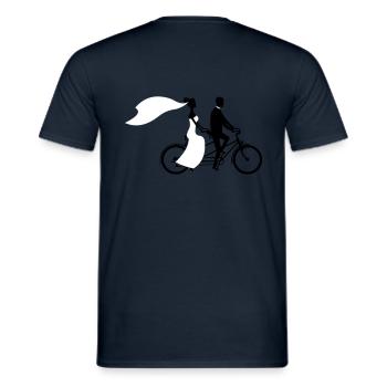 Wedding bicycle 1 - Men's T-Shirt - navy - Back - AI Model Male 178 light (178cm)
