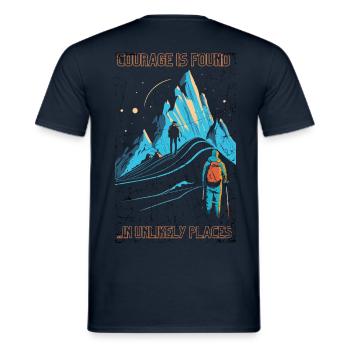 Das alpinistische Design - Männer T-Shirt - Navy - Hinten - AI Model Male 178 light (178cm)