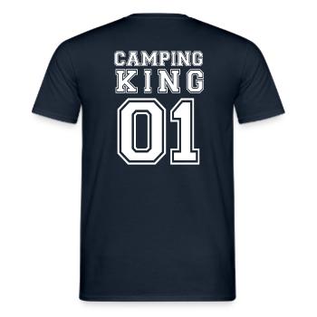 Camping King 01 - Men's T-Shirt - navy - Back - AI Model Male 178 light (178cm)