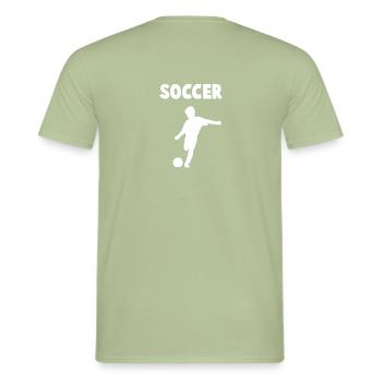 Soccer - children - Men's T-Shirt - sage - Back - AI Model Male 178 light (178cm)