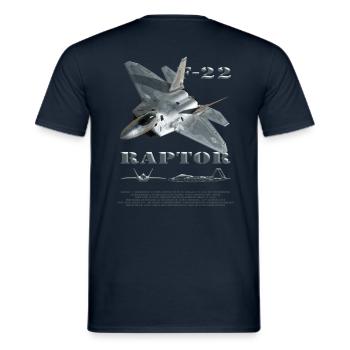 F22 2 - 2102 - Men's T-Shirt - navy - Back - AI Model Male 178 light (178cm)