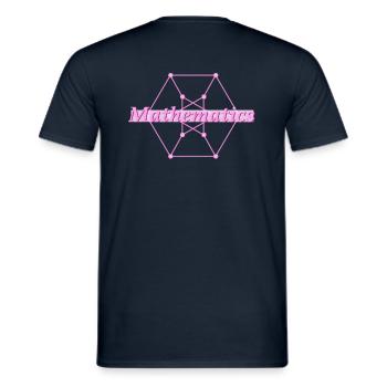 Mathematics pink graph - Men's T-Shirt - navy - Back - AI Model Male 178 light (178cm)