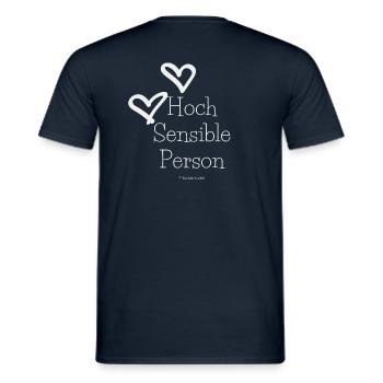 Hoch Sensible Person #HSP - Männer T-Shirt - Navy - Hinten - AI Model Male 178 light (178cm)