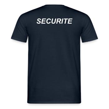 SECURITE Blanc - T-shirt homme - marine - Dos - AI Model Male 178 light (178cm)