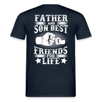 Geschenkidee für Vater und Sohn zum Geburtstag - Männer T-Shirt - Navy - Hinten - AI Model Male 178 light (178cm)