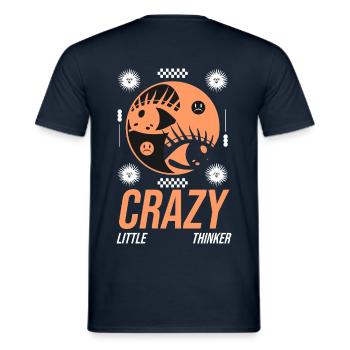 Crazy Little Thinker - Männer T-Shirt - Navy - Hinten - AI Model Male 178 light (178cm)
