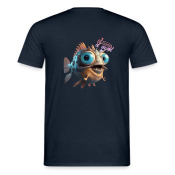 April Fool's Day funny! - Men's T-Shirt - navy - Back - AI Model Male 178 light (178cm)
