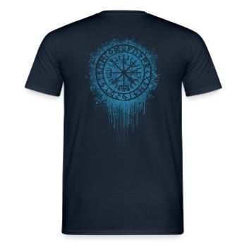 Viking Wikinger Tribal Tattoo Runen Symbol Totem - Männer T-Shirt - Navy - Hinten - AI Model Male 178 light (178cm)