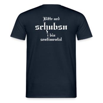 Bitte ned schubsn - Männer T-Shirt - Navy - Hinten - AI Model Male 178 light (178cm)