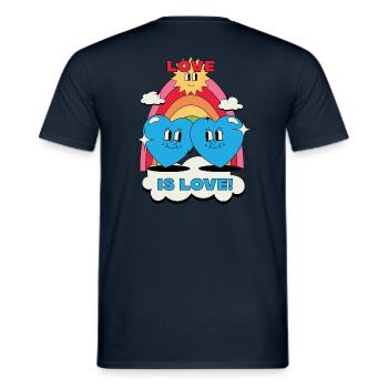 L’amour est love_blue - T-shirt homme - marine - Dos - AI Model Male 178 light (178cm)