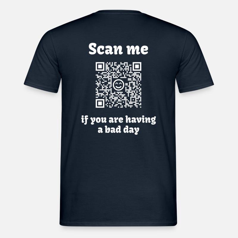 QR Code with Wholesome Message - Men’s T-shirt - navy
