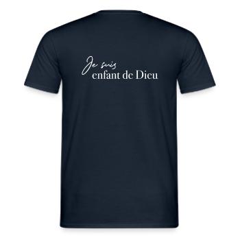 Je suis enfant de Dieu - T-shirt homme - marine - Dos - AI Model Male 178 light (178cm)