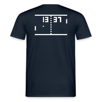 1337-Pong blanc - T-shirt homme - marine - Dos - AI Model Male 178 light (178cm)