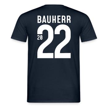 Bauherr 2022 Dies wird mein Jahr / hell - Männer T-Shirt - Navy - Hinten - AI Model Male 178 light (178cm)