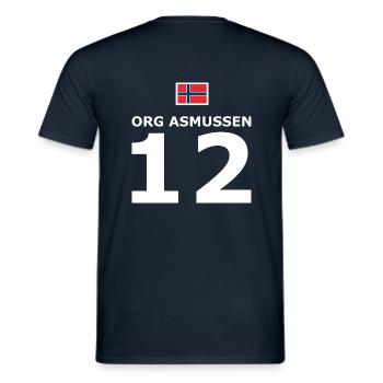 Fussball Trikot - Org Asmussen - Lustig - Männer T-Shirt - Navy - Hinten - AI Model Male 178 light (178cm)