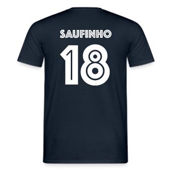 Saufinho | Fussball, Fussballer, Bier, Party - Männer T-Shirt - Navy - Hinten - AI Model Male 178 light (178cm)