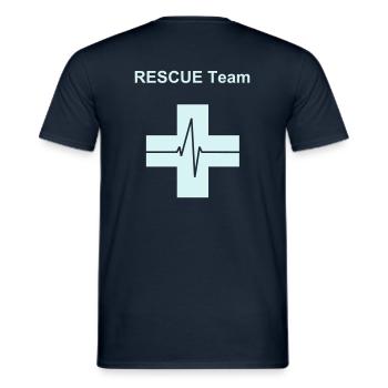 Rescue Team - EKG - Männer T-Shirt - Navy - Hinten - AI Model Male 178 light (178cm)