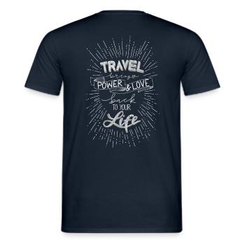 Travel - Männer T-Shirt - Navy - Hinten - AI Model Male 178 light (178cm)