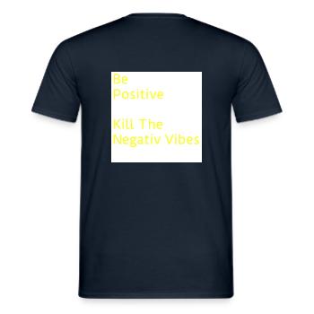 be Positive - Männer T-Shirt - Navy - Hinten - AI Model Male 178 light (178cm)