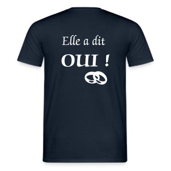 elle_a_dit_oui - Männer T-Shirt - Navy - Hinten - AI Model Male 178 light (178cm)