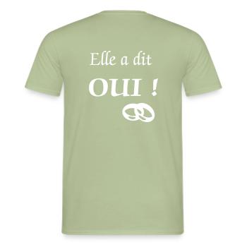 elle_a_dit_oui - T-shirt homme - vert sauge - Dos - AI Model Male 178 light (178cm)