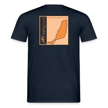 Feelgood Fuerteventura - Männer T-Shirt - Navy - Hinten - AI Model Male 178 light (178cm)