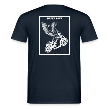 Conduisez prudemment - Moto - T-shirt homme - marine - Dos - AI Model Male 178 light (178cm)