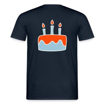 Geburtstagstorte dreifarbig - Männer T-Shirt - Navy - Hinten - AI Model Male 178 light (178cm)