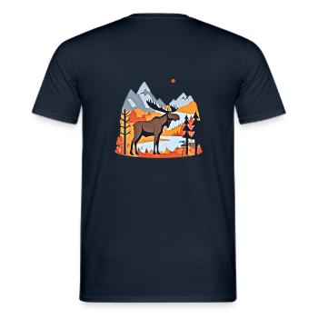 Skandi-Romantik - Männer T-Shirt - Navy - Hinten - AI Model Male 178 light (178cm)