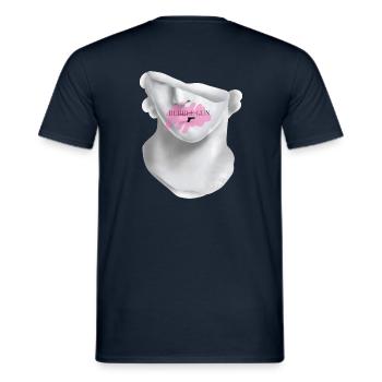 Bubble Gun Half Face White Sculpture Back - Men's T-Shirt - navy - Back - AI Model Male 178 light (178cm)