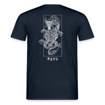 Dragon chinois - T-shirt homme - marine - Dos - AI Model Male 178 light (178cm)