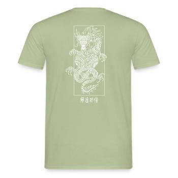 Chinese Dragon - Männer T-Shirt - Sage - Hinten - AI Model Male 178 light (178cm)