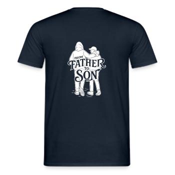 De père en fils (football) - T-shirt homme - marine - Dos - AI Model Male 178 light (178cm)