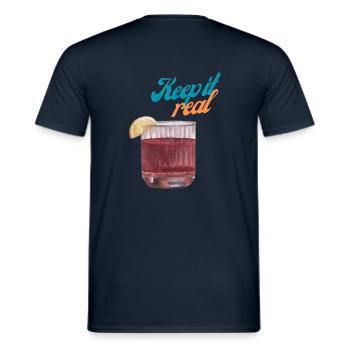 T Shirt Negroni Keep it real - Männer T-Shirt - Navy - Hinten - AI Model Male 178 light (178cm)