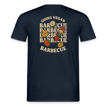 Vegan Barbeque - Männer T-Shirt - Navy - Hinten - AI Model Male 178 light (178cm)
