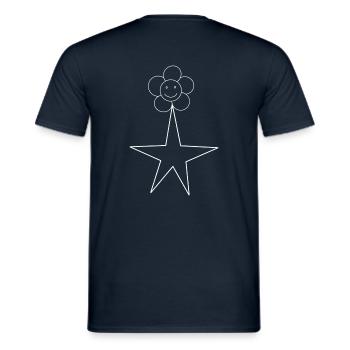 Flower Star - Männer T-Shirt - Navy - Hinten - AI Model Male 178 light (178cm)