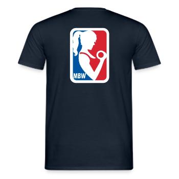 MBW Silhouette Balllogo - Männer T-Shirt - Navy - Hinten - AI Model Male 178 light (178cm)