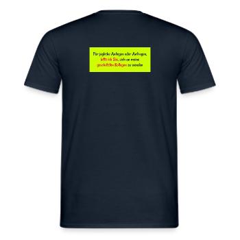 Spruch für Arbeitskollegen - Weiterleitung an Team - Männer T-Shirt - Navy - Hinten - AI Model Male 178 light (178cm)