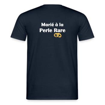 Marié à la Perle rare Mariage - T-shirt homme - marine - Dos - AI Model Male 178 light (178cm)