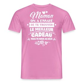 Maquette de T-shirt homme « Maman, le Plus Beau Cadeau c'est Toi - Fête des Mères » à imprimer et personnaliser