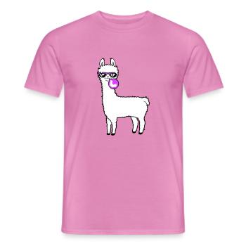 Lama kaut Kaugummi Kaugummiblase blasen Alpaka - Männer T-Shirt - Pink - Vorne - AI Model Male 178 dark (178cm)